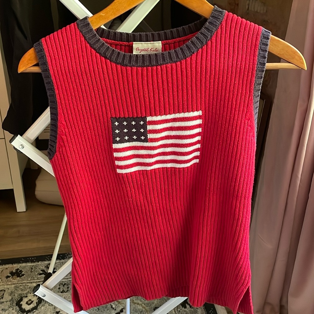 vintage 4th of july red sleeveless tank top ❤️🤍🩵